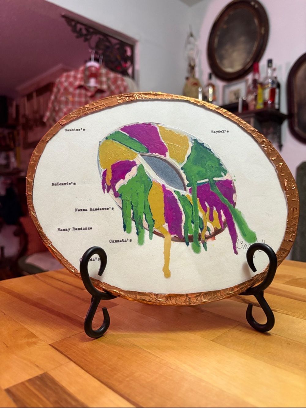 Dripping King Cake Art P - Hand-Painted